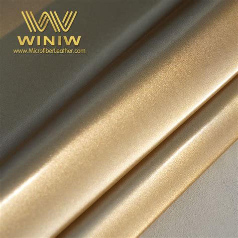 Microfiber Metallic Faux Leather Fabric Gold Color Winiw Microfiber