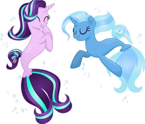Seaponies Starlight And Trixie By Limedazzle On Deviantart