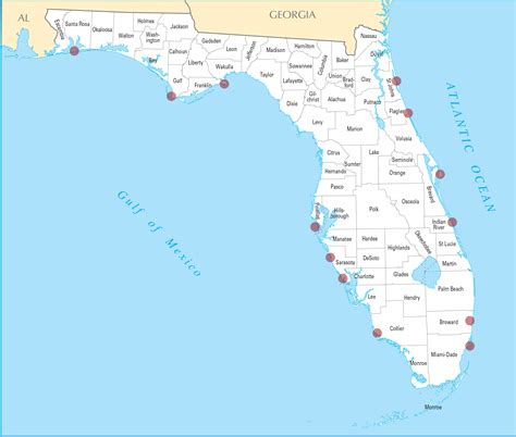 Florida Beach Map Gulf Coast World Map