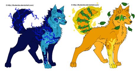 Elemental Wolf Adoptables Closed By Quillnote On Deviantart