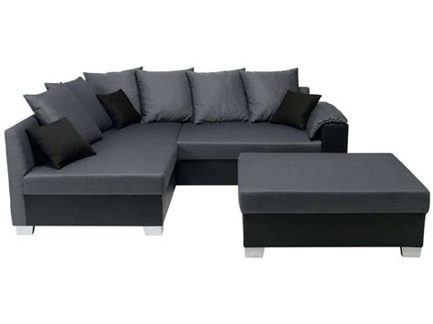 Corner sofa with foot stool and 2/3 seater for sale available on the 3rd of january has removable washable covers two cushions have been replaced by william cull in bangor 22. Canapé d'angle fixe + pouf gris noir FAMILY - Vente de ...