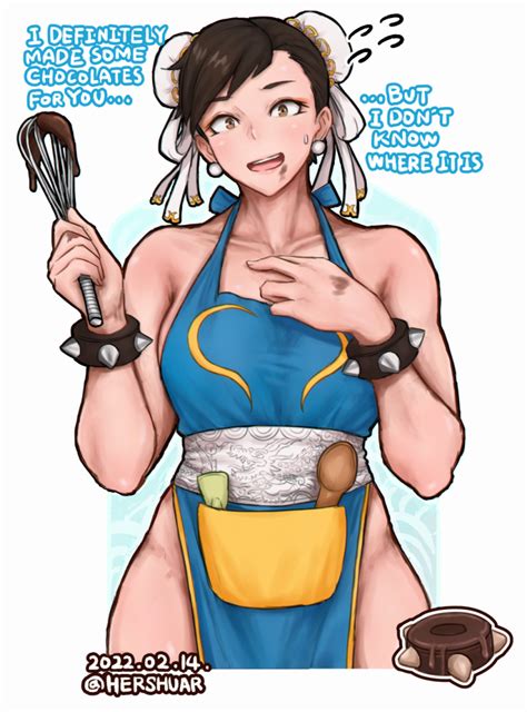 Hershuar Chun Li Capcom Street Fighter Street Fighter Ii Series 1girl Apron Artist Name