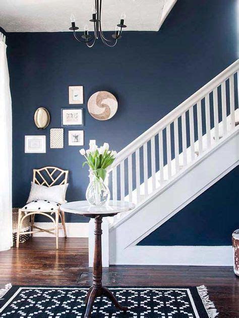 These Navy Walls Will Send You Dashing To The Paint Store Blue Living