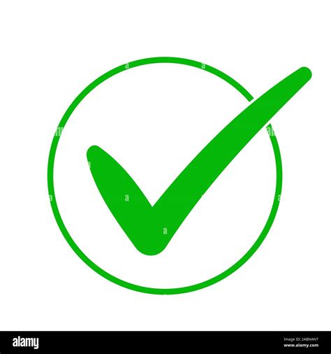 Green Check Mark Icon In A Circle Tick Symbol In Green Color Stock