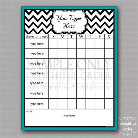 Weekly Editable Chore Chart Maker , How to Make Good ...