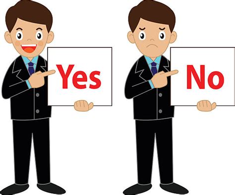 Businessman Holding A Signboard With The Word Yes Or No