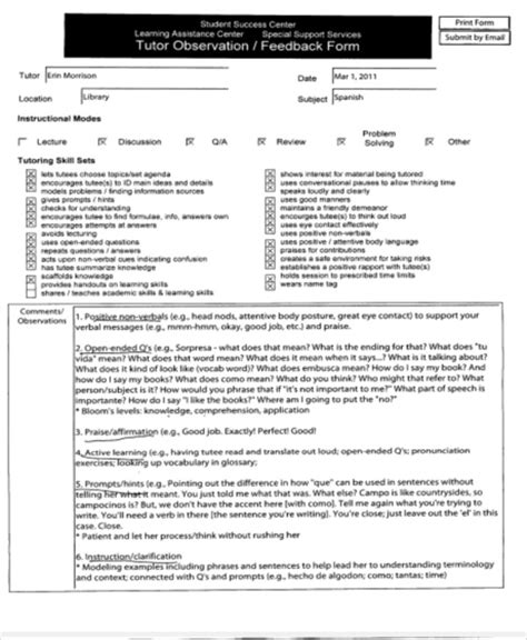 Free 10 Sample Observation Feedback Forms In Ms Word Pdf