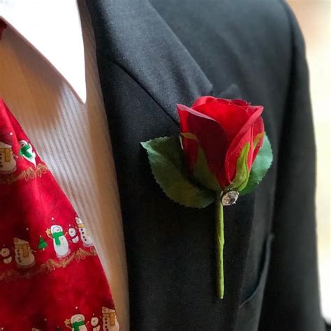Red Silk Rose Boutonniere Groom Boutonniere Prom Etsy