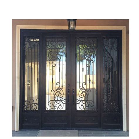 Eswda House Front Door Double Main Door Grill Design With Sidelight