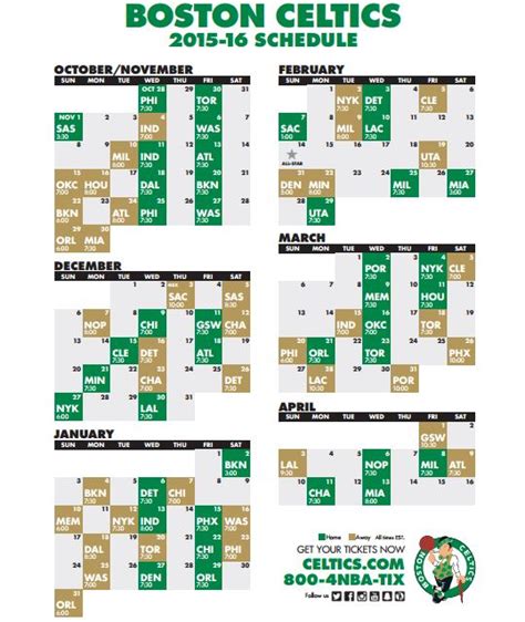 Celtics Release 2015-16 Schedule, Will Open Season Oct. 28 Vs. 76ers ...