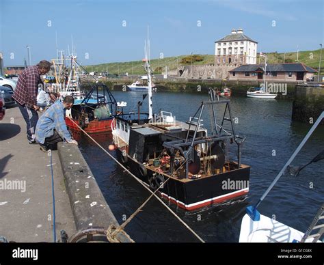 Fishing Boats Eyemouth Harbour Stock Photo Alamy