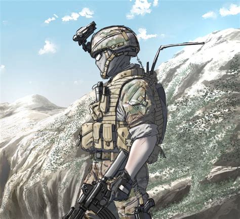Tons of awesome military anime wallpapers to download for free. lone soldier | Lone wolf by aFletcherKinnear | Anime military, Military art, Military drawings