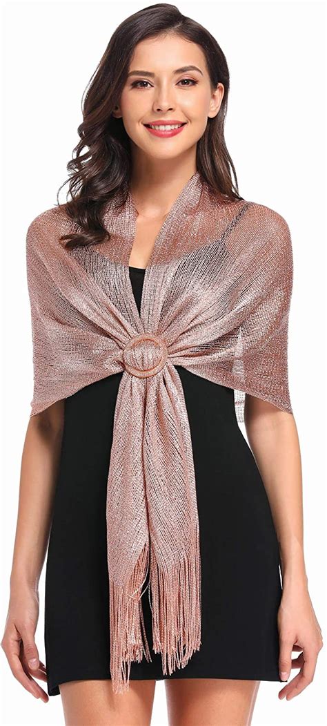 Sparkling Metallic Shawls And Wraps For Evening Partyformal Dresses