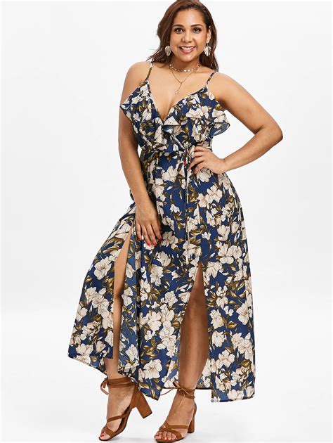 Aliexpress Com Buy Plus Size Floral Print Women Dress Summer