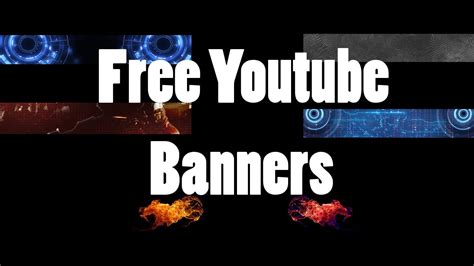 5 Free To Use No Name Youtube Banners Youtube