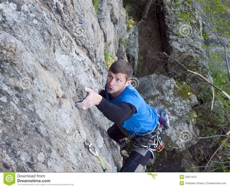 The Man Climbs To His Goal Stock Photo Image Of Hands