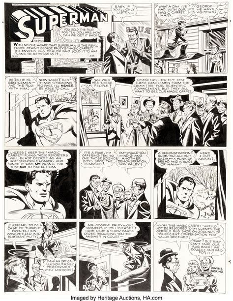 Wayne Boring Superman Sunday Comic Strip 478 Original Art Dated Lot