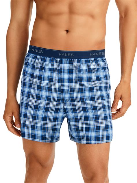 Hanes Men S Woven Boxers Pack Walmart Com