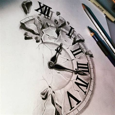Ten Best Taschenuhr Bleistiftzeichnung Clock Tattoo Broken Clock
