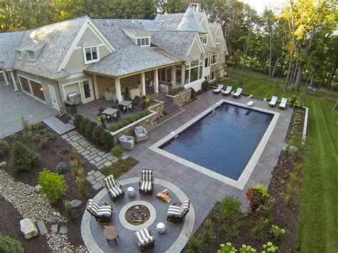 Some designs will have a rim of aquatic plants, other designs have a separate plant pond that is. Hamptons Historic Estate - Traditional - Pool ...