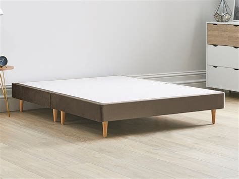 12 Low Divan Bed Base On Beech Wooden Legs 10 Colours And 6 Sizes