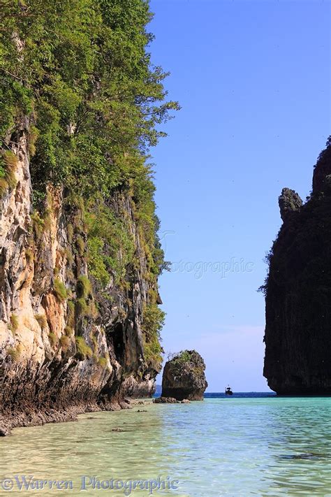 Limestone Cliffs And Tropical Beach Koh Phi Phi Thailand Photo Wp31688