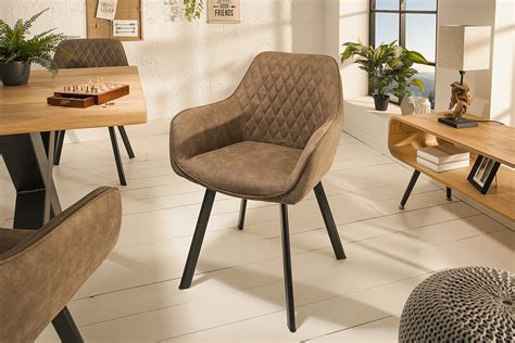 Esszimmerstuhl stuhl palermo ~ schwarz. Retro Stuhl taupe mit Ziersteppung | Riess-Ambiente.de