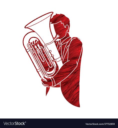 Tuba Musician Orchestra Instrument Graphic Vector Image