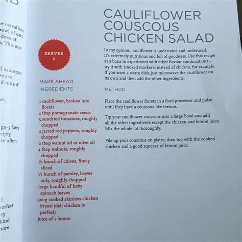 Lean In Cauliflower Cous Cous Salad Joe Wicks Recipes Lean In