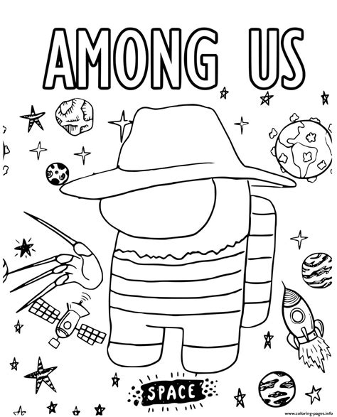 Freddy Krueger Among Us Coloring page Printable