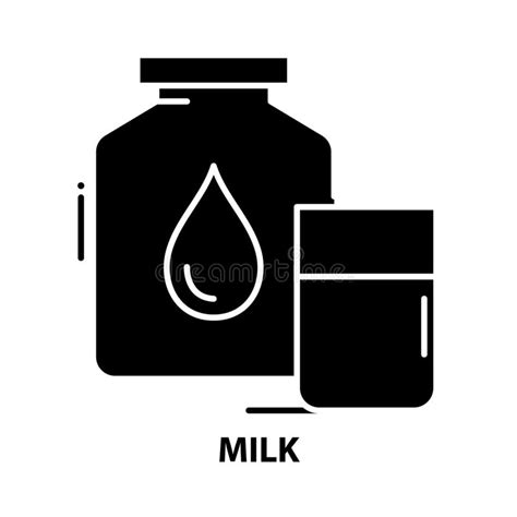 Milk Icon Black Vector Sign With Editable Strokes Concept