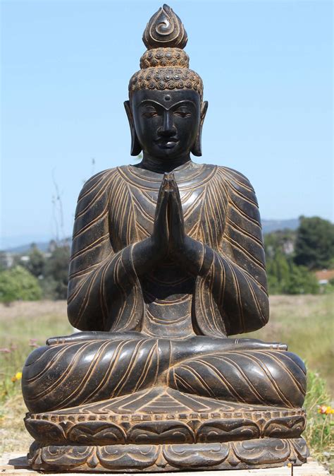 Statue Of The Day Stone Namaste Garden Buddha Sculpture 42 71ls100