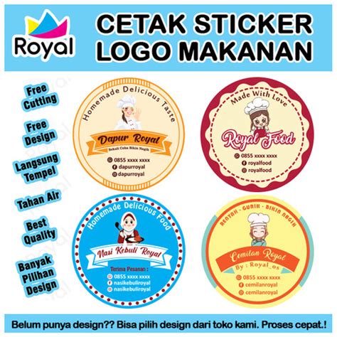 Jual Stiker Bulat 6x6 Cmcetak Sticker Makanan Dan Minumanstiker Logo