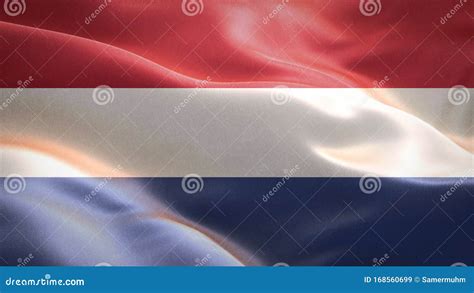 vlag van nederland die in de wind zwaait 3d wavevlagontwerp het nationale symbool 3d rendering