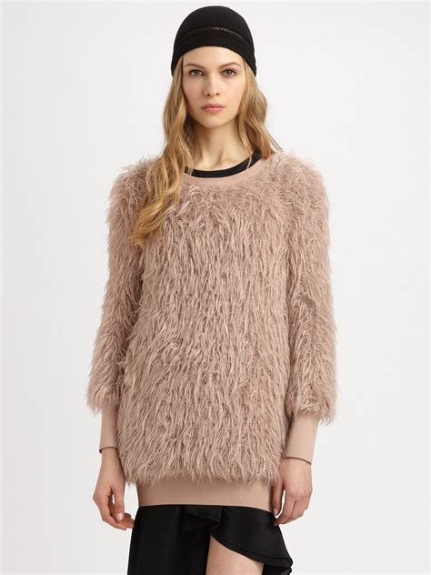 Philosophy Faux Fur Sweater In Natural Lyst