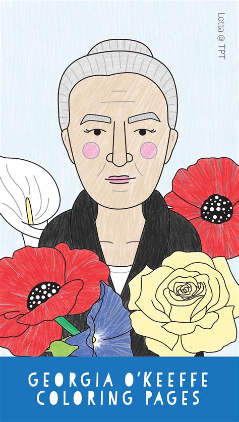 Fantastic jungles of henri rousseau coloring page free printable. Georgia O'Keeffe coloring pages for kids | Famous art ...