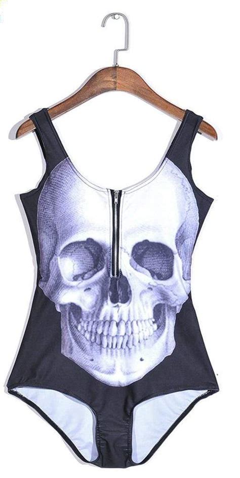 Toxic Skull Swimsuit Gothic Babe Co