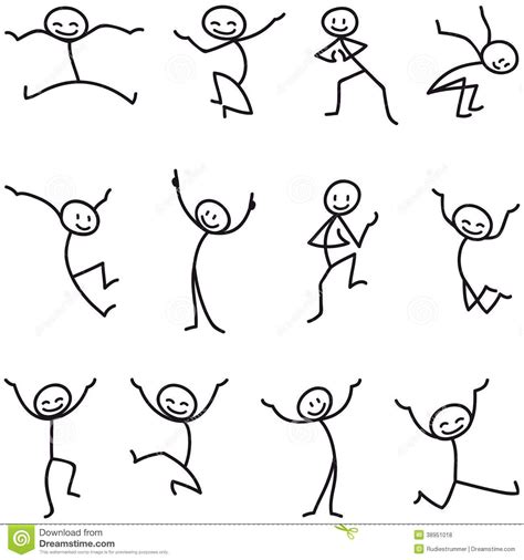 Stick Man Stick Figure Happy Jumping Celebrating Download From Over
