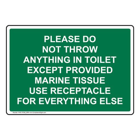 Restrooms Trash Sign Please Do Not Throw Anything In Toilet Except