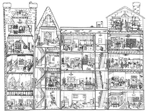 Adult coloring pages interiors are very easy to make from scratch even as a beginner. Nice and Cozy Apartment Coloring Pages | Best Place to Color