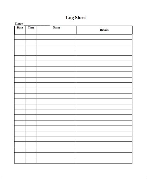 Eyewash log sheet template printable. Log Sheet Template - 23+ Free Word, Excel, PDF Documents ...