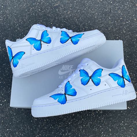 Butterflies On Both Sides Of Shoes Custom Nike Air Force 1 Etsy