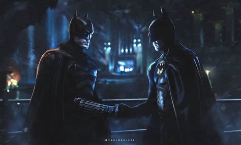 The batman michael keaton casting announcement breakdown and justice league easter eggs. Michael Keaton Meets Robert Pattinson In Awesome Batman ...