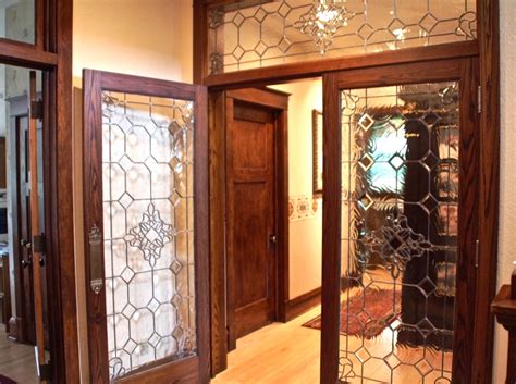 Commercial glass doors and entryways from aldora offer a variety of panic devices, stile widths, glass types and hardware options to fulfill your project needs. Beautiful Bevels Leaded Glass Door Inserts | Sans Soucie