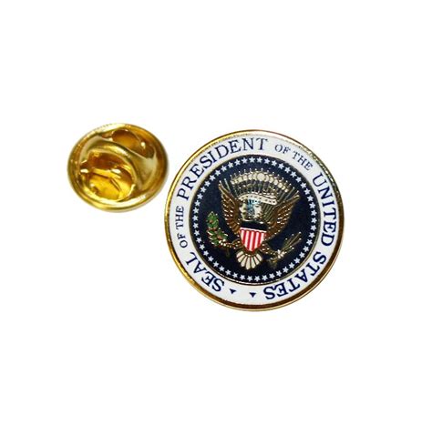 White Rim Colored Presidential Seal Lapel Pin The George Bush Museum