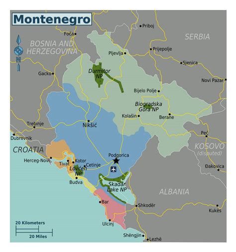Large Regions Map Of Montenegro Montenegro Europe Mapsland Maps