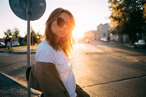 Wallpaper Model Brunette Women With Shades Sunglasses T Shirt Street Women Outdoors Sun