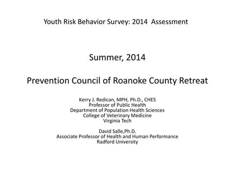 Ppt Youth Risk Behavior Survey 2014 Assessment Powerpoint