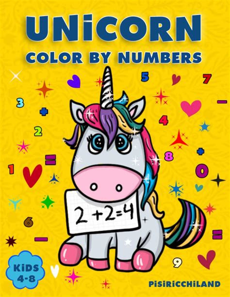 Unicorn Color By Numbers Activity Book For Kids Ages 4 8 50 Cute