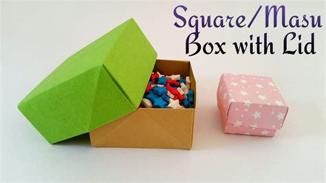 How To Make A Easy Paper Square Masu T Box With Lid Useful